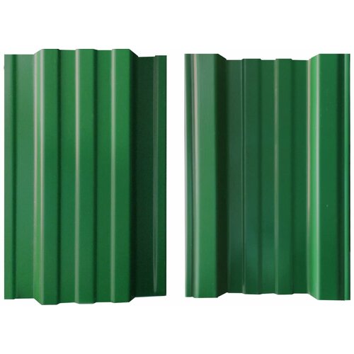 Металлический штакетник двусторонний прямой RAL 6005 зеленый мох 1,8 м с крепежом штакетник металлический м образный профиль ширина 75мм 10штук длина 1м цвет зелёный мох ral 6005 6005 двусторонний