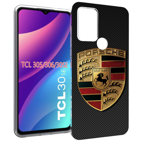 Чехол MyPads порш porsche 1 для TCL 30SE / TCL 305 / TCL 306 / TCL 30E задняя-панель-накладка-бампер