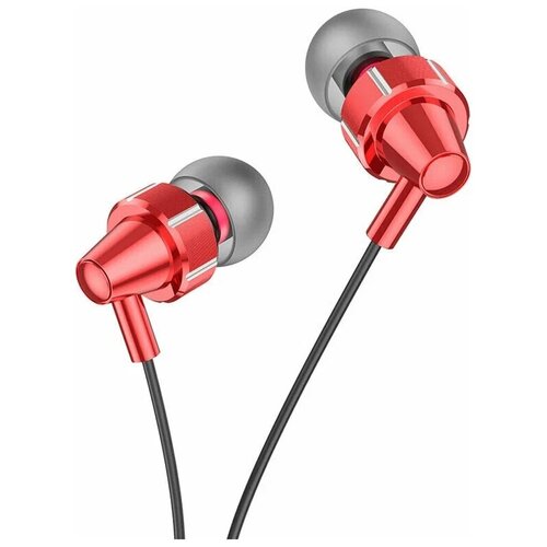 наушники с микрофоном hoco m90 audio plug type c серебрянные Наушники вакуумные с микрофоном Hoco M90 красные