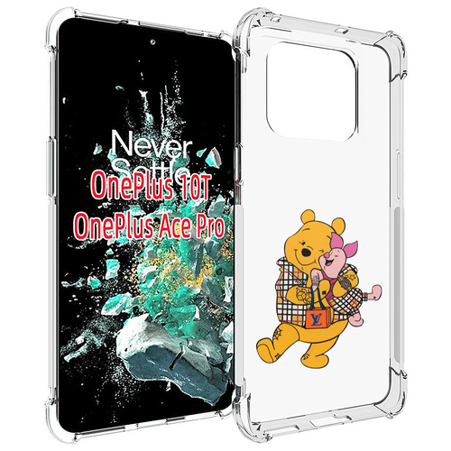 Чехол MyPads модный-медведь-из-винни-пуха для OnePlus 10T задняя-панель-накладка-бампер