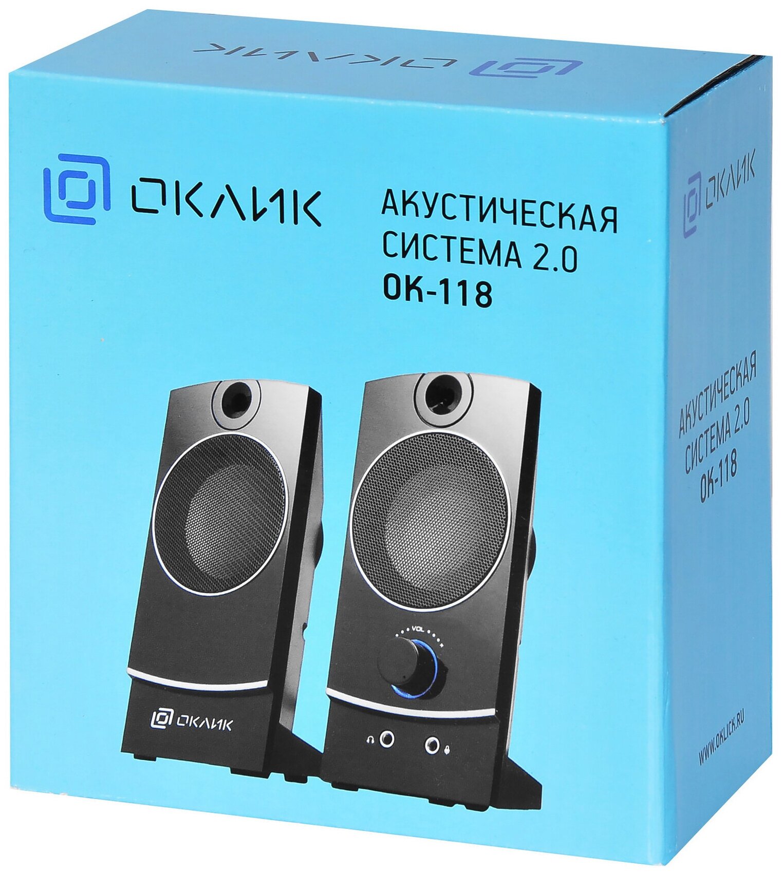 Колонки Oklick OK-118 2.0 черный 4Вт