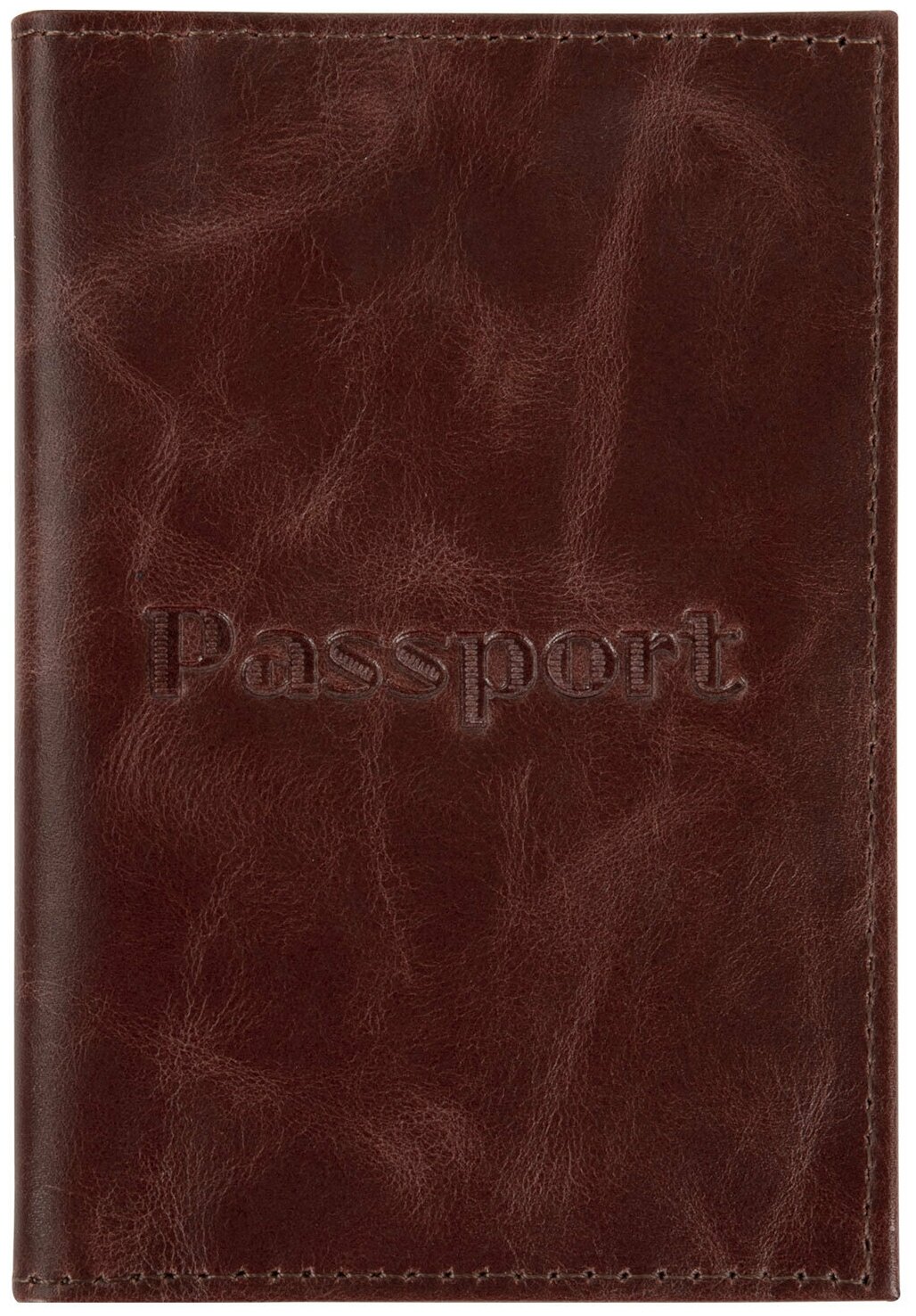 Обложка (чехол) на паспорт / для документов натуральная кожа Passport кожаные карманы коричневая Brauberg