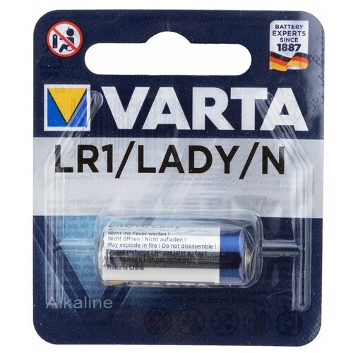 Батарейка щелочная VARTA LR1/E90 Professional Electronics 1.5В бл/1 (4001 101 401) батарейка щелочная varta 11a l1016 6v