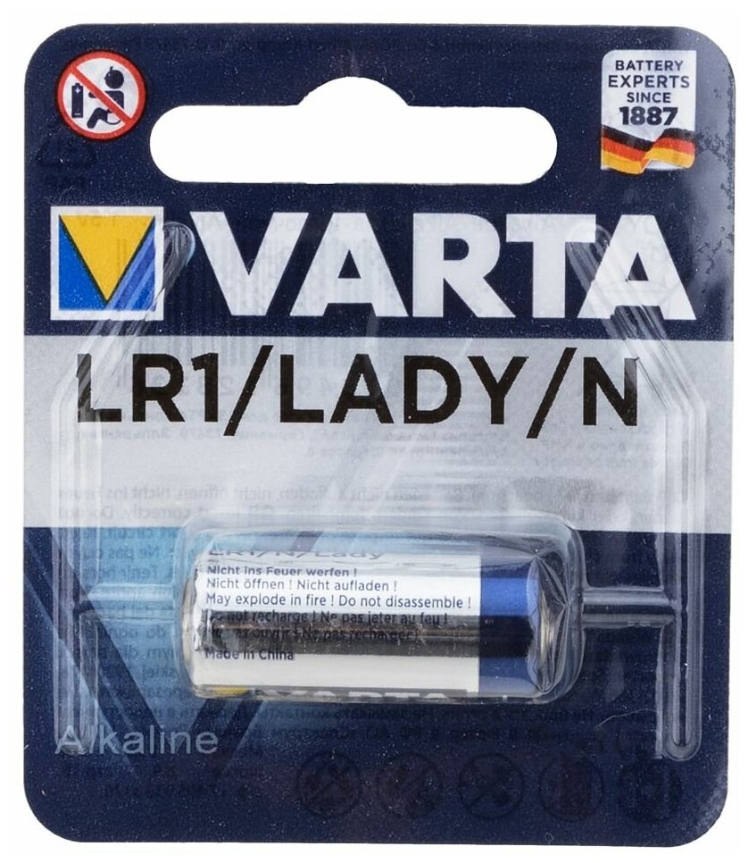 Батарейка щелочная VARTA LR1/E90 Professional Electronics 1.5В бл/1 (4001 101 401)