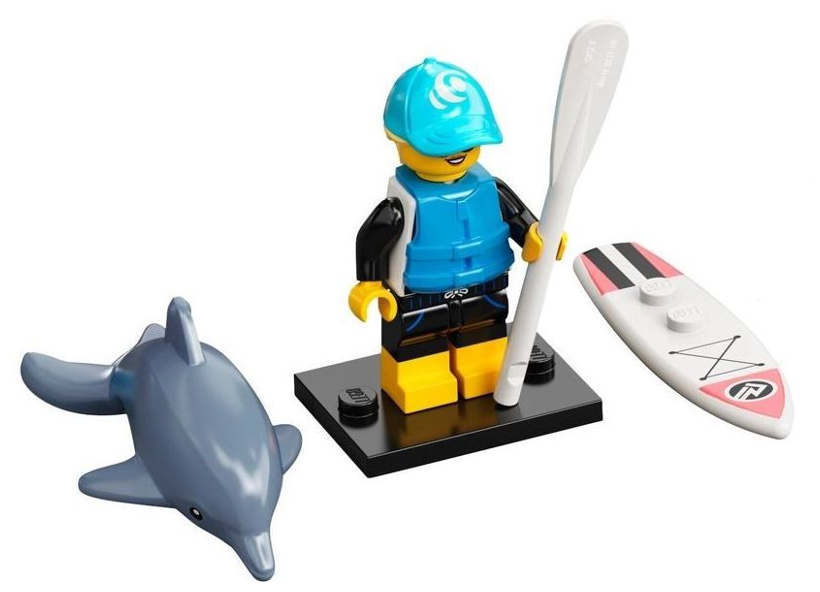Минифигурка Лего Lego col21-1 Paddle Surfer, Series 21 (Complete Set with Stand and Accessories)