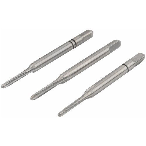 Набор метчиков NORGAU Industrial M 1,4 из HSS-G (W6% Mo5%), по стали, чугуну и цветным металлам, 3 предмета.