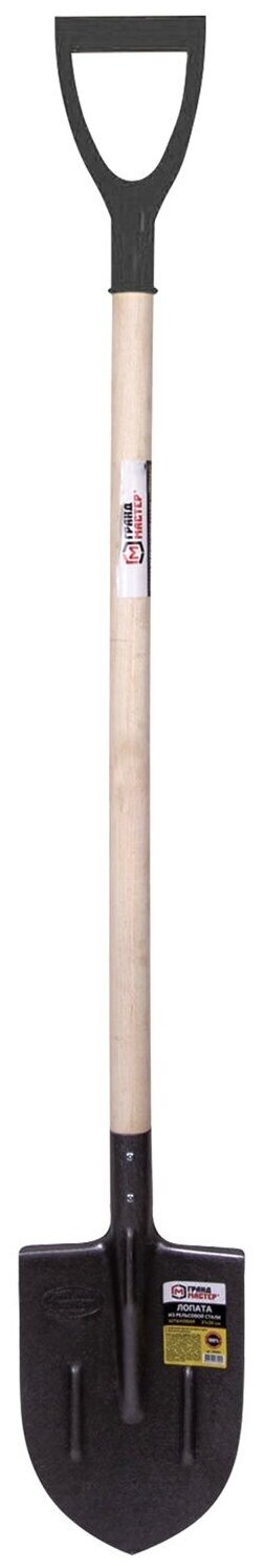 Лопата штыковая грандмастер из рельсовой стали, 21х36 см, высота 130 см, деревянный черенок (606553) - фотография № 7