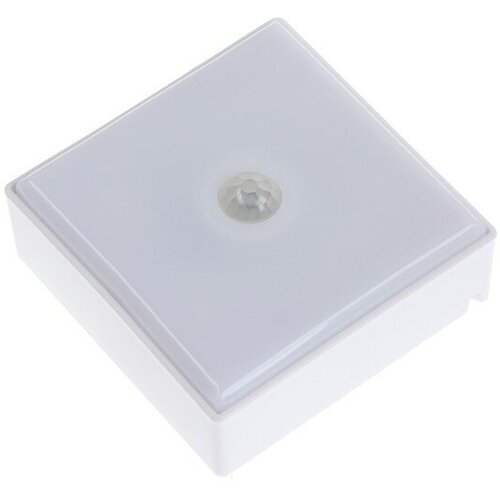 Светильник светодиодный с датчиком движ квадрат 6 LED 2 Вт от бат 3AAA 6500К белый 942457 543₽