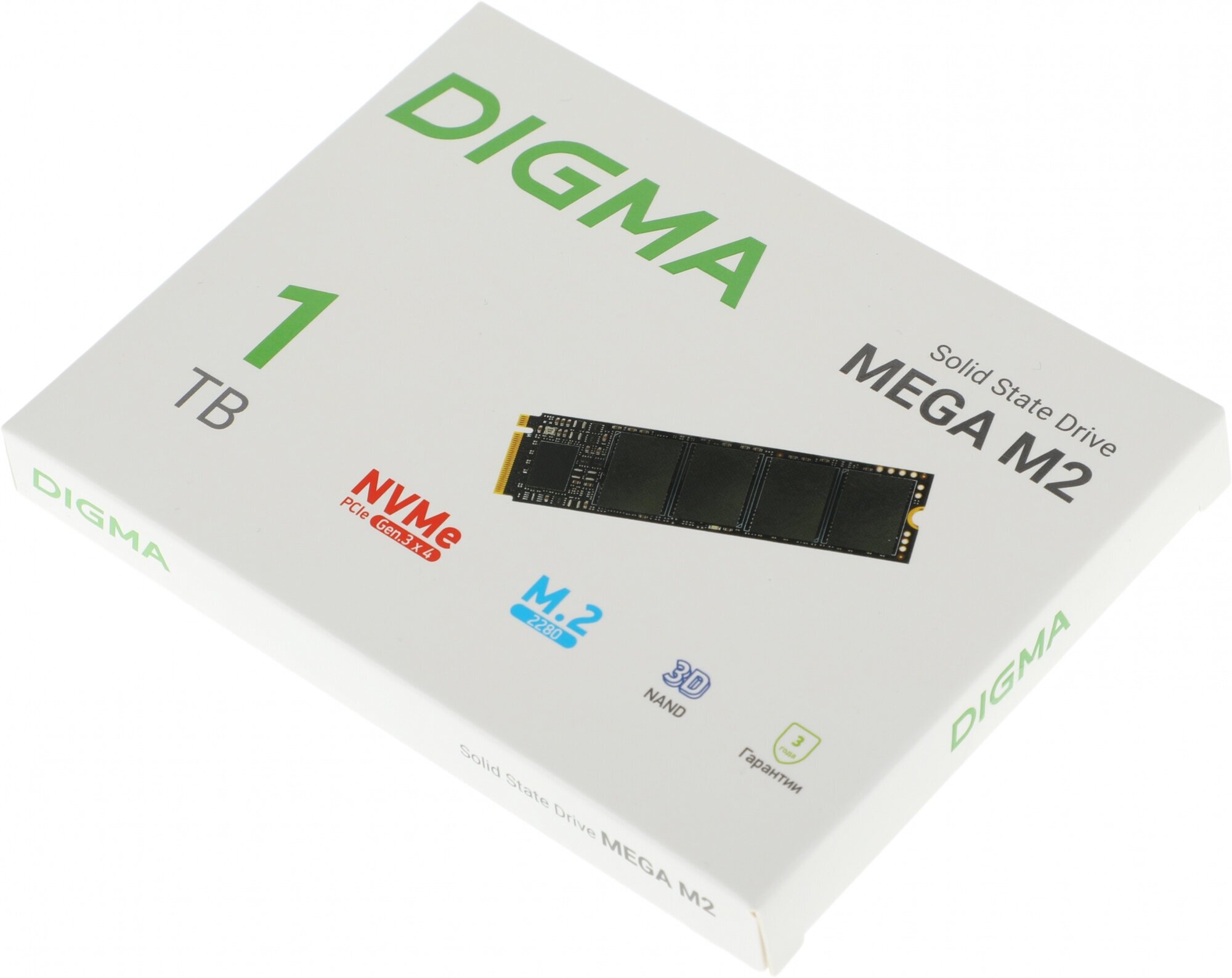 Твердотельный накопитель Digma Mega M2 1024ГБ, M.2 2280, PCI-E 3.0 x4, M.2 DGSM3001TM23T - фото №2