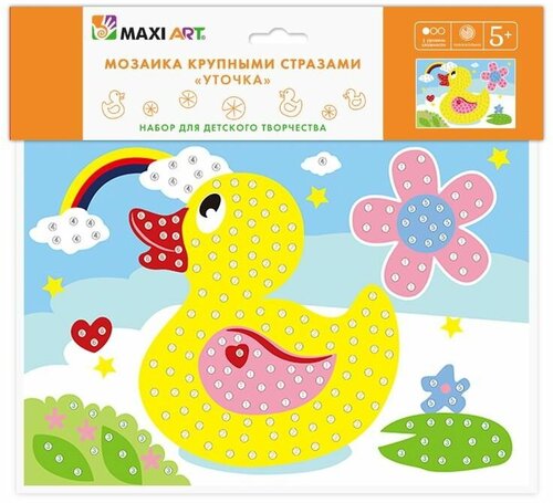 Набор для творчества Maxi Art Мозаика крупными стразами Уточка MA-KN0255-23