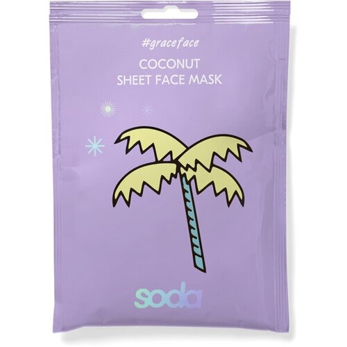 SODA Тканевая маска для лица кокос COCONUT SHEET FACE MASK #graceface