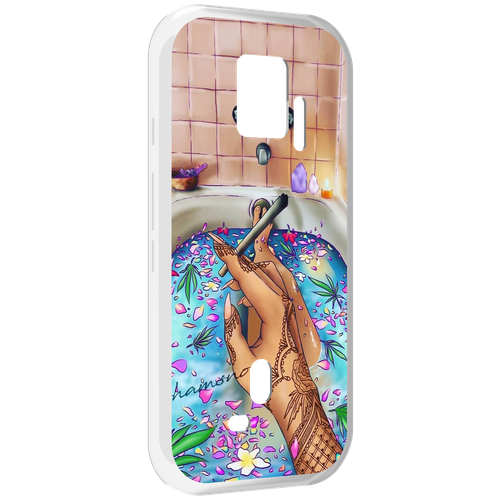 Чехол MyPads девушка в ванне женский для ZTE Nubia Red Magic 7S Pro задняя-панель-накладка-бампер
