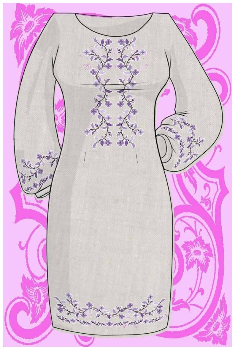 Заготовка-платье для вышивания и шитья крестом(цена производителя) "Каролинка"