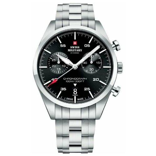 Наручные часы SWISS MILITARY BY CHRONO Swiss military Elegant Sports SM34090.01, черный, серебряный