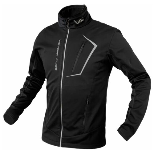 Куртка VICTORY CODE, силуэт прямой, влагоотводящая, ветрозащитная, мембранная, без капюшона, размер 48-M, черный