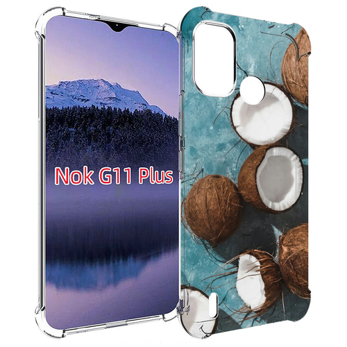 Чехол MyPads красивые-кокосы для Nokia G11 Plus задняя-панель-накладка-бампер чехол mypads красивые кокосы для iphone 14 plus 6 7 задняя панель накладка бампер