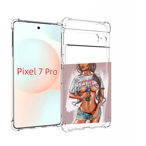 Чехол MyPads стройная-девушка-с-пепси женский для Google Pixel 7 Pro задняя-панель-накладка-бампер