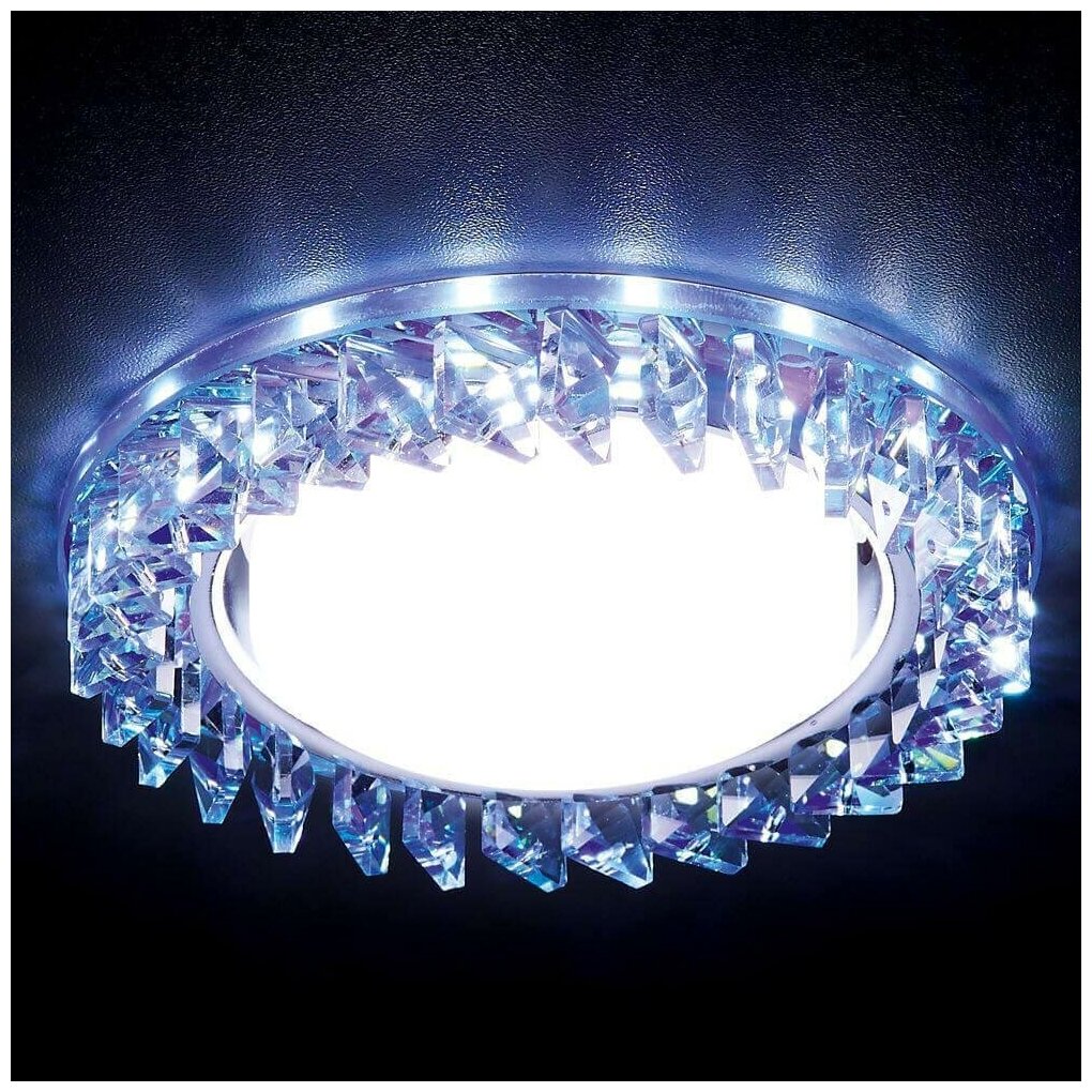 Встраиваемый точечный светильник со светодиодной лентой G255 CH хром/прозрачный хрусталь GX53+3W(LED WHITE) - фотография № 3