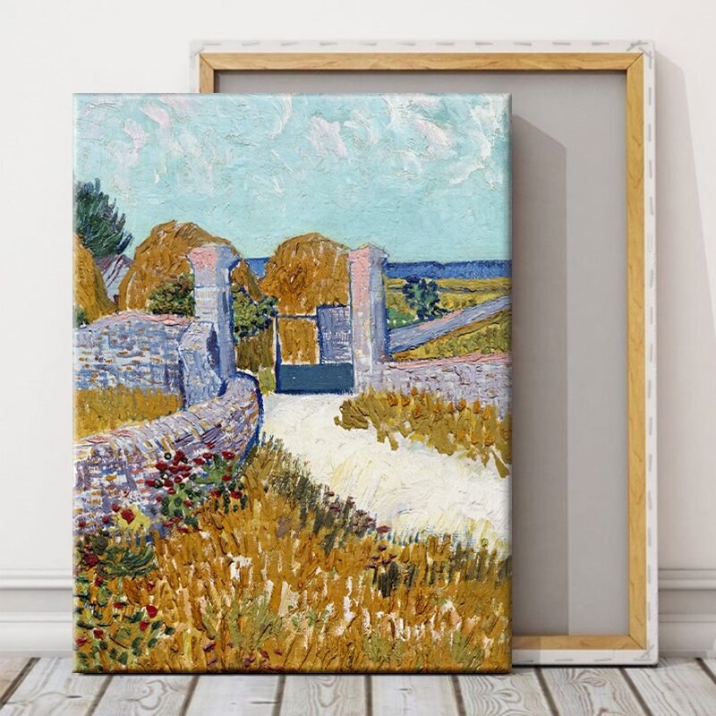 Картина на холсте 40х50 см "Ферма в Провансе, Ван Гог", Большая картина для интерьера на стену, на подрамнике