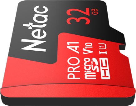 Карта памяти Netac MicroSD 32GB V10A1C10 100Mb/s+adp