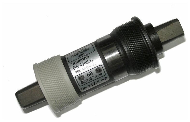 фото Shimano каретка bb-un26 под квадрат, вал 113мм, резьба: bsa, база 68мм, б/болтов, б/уп.