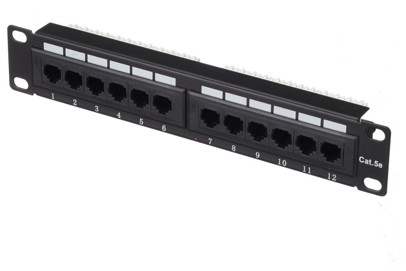 Патч-панель UTP 10" 12 портов RJ45 cat.5е 1U 110 Type "L"