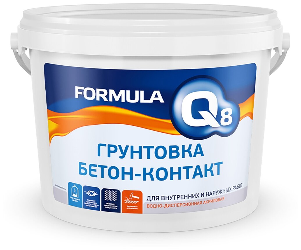 Грунтовка акриловая с кварцевым наполнителем Бетон-контакт FORMULA Q8 12кг бесцветный - фотография № 2