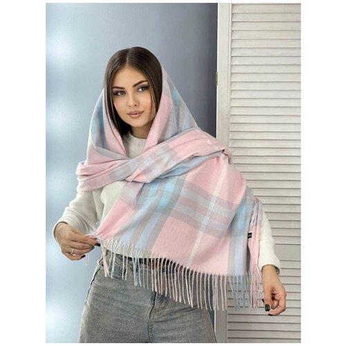 Палантин Cashmere,180х70 см, розовый, бежевый