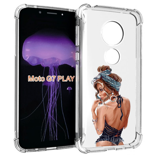 Чехол MyPads Красивая-дама женский для Motorola Moto G7 Play задняя-панель-накладка-бампер