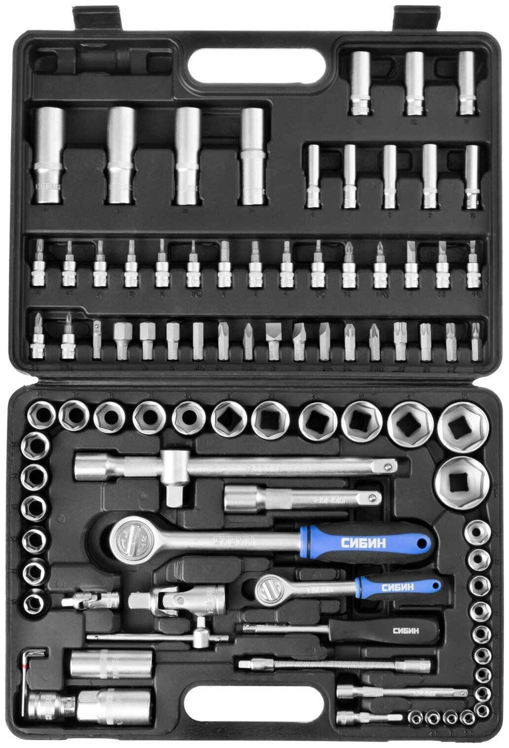 СИБИН 94 предм, (1/2″+1/4″), универсальный набор инструмента (27765-H94)