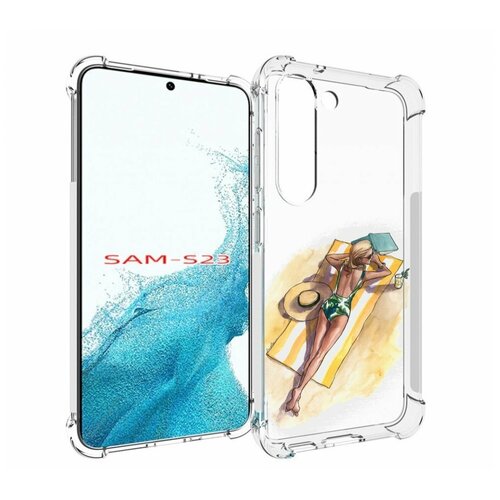 Чехол MyPads девушка на пляже женский для Samsung Galaxy S23 задняя-панель-накладка-бампер
