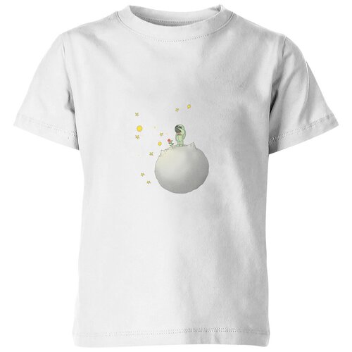 мужская футболка маленький принц космонавт m серый меланж Футболка Us Basic, размер 6, белый