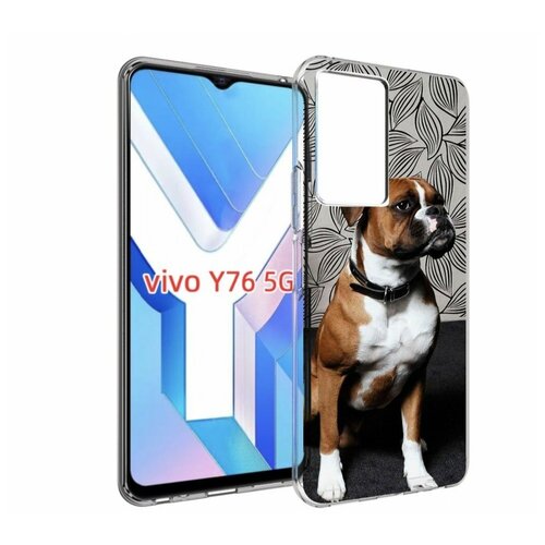 Чехол MyPads боксер собака для Vivo Y76 5G задняя-панель-накладка-бампер