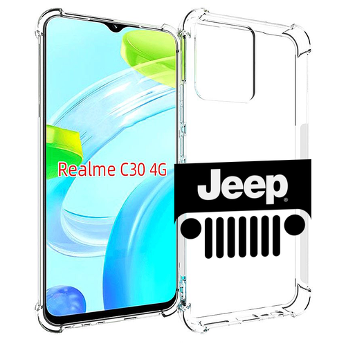 Чехол MyPads jeep-джип-3 мужской для Realme C30 4G / Narzo 50i Prime задняя-панель-накладка-бампер