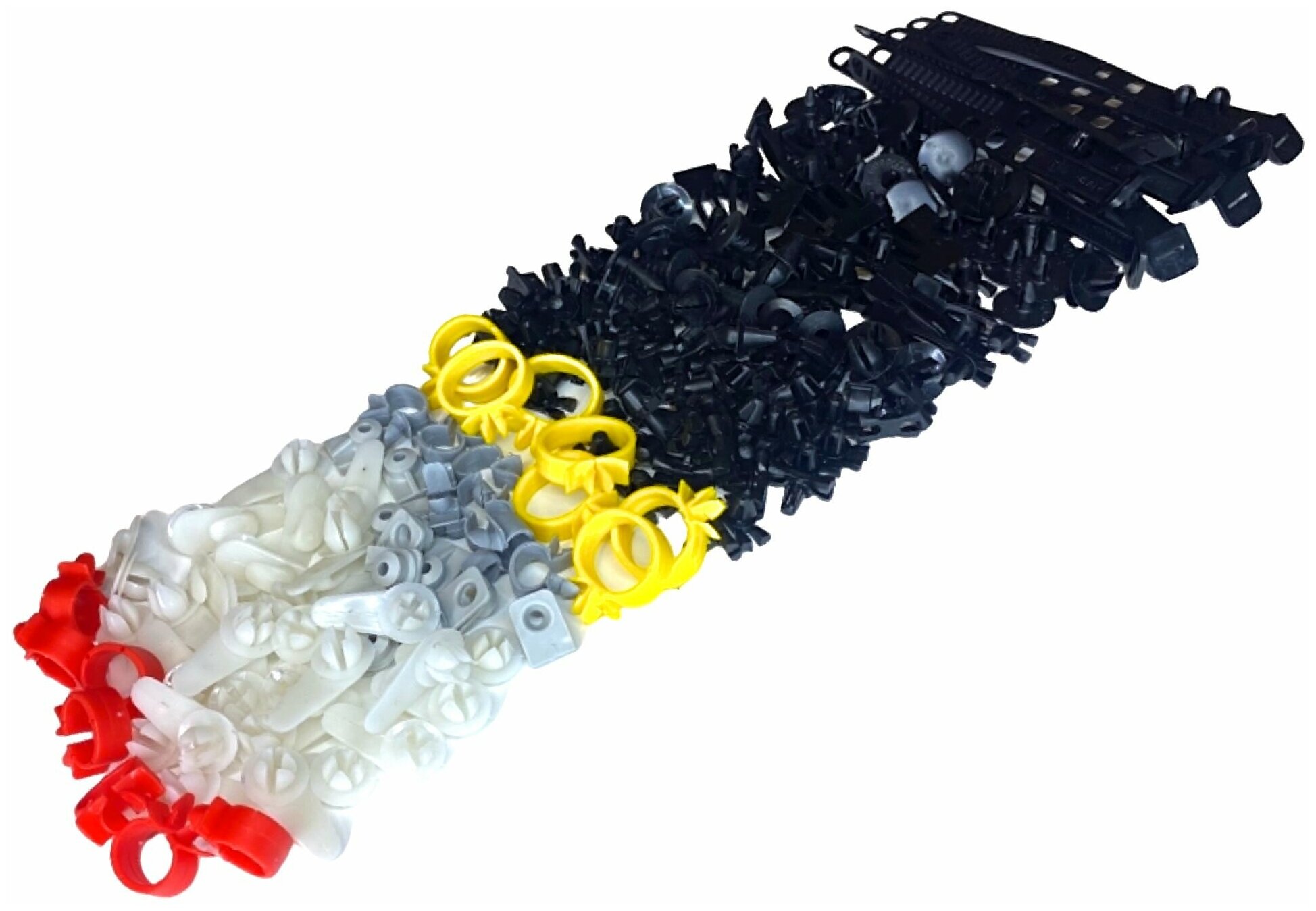 фото Набор пластмассовых изделий на кузов / пластиковых держателей (клипсы, хомуты, втулки) для ВАЗ / Лада 2101 / 2102 / 2103 / 2106 - 197 шт