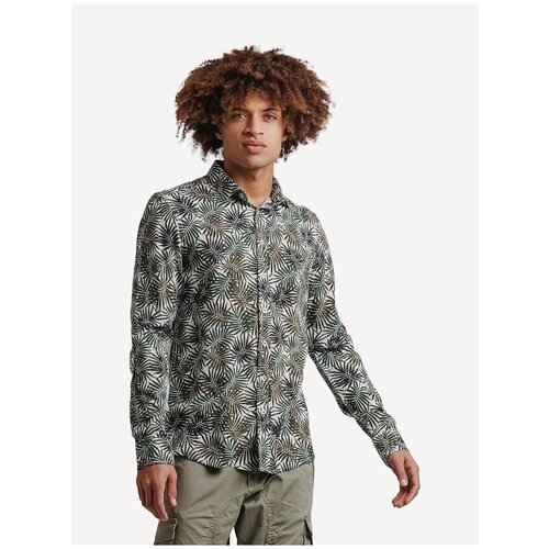 Рубашка, Цвет Белый/зеленый, Размер S