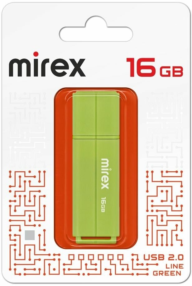 Флешка USB Flash Drive MIREX LINE GREEN 16GB