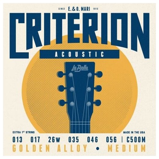 C500M Criterion Комплект струн для акустической гитары, бронза, Medium, 13-56, La Bella