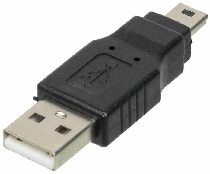 Переходник Ningbo mini USB B (m) USB A(m) черный