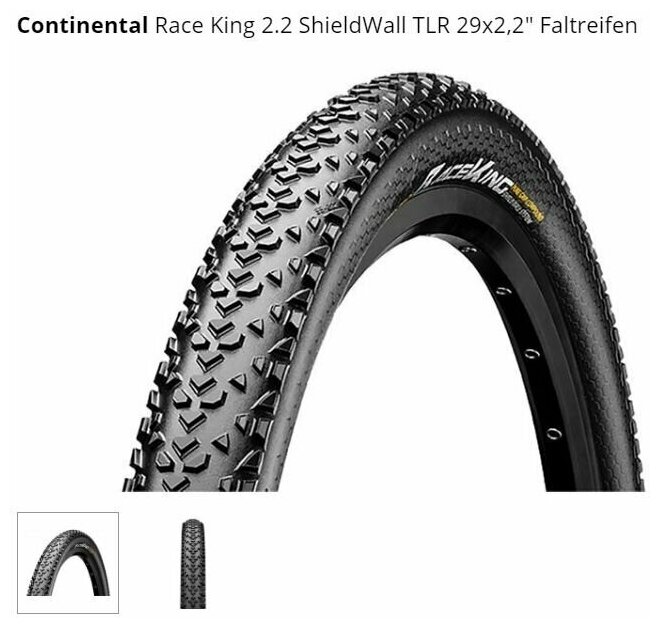 Бескамерная велопокрышка CONTINENTAL Race King ShieldWall 29" folding tire