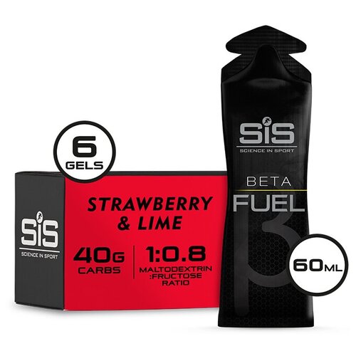 SiS, Beta Fuel Energy Gel, 30шт по 60мл (Клубника-лайм) sis энергетический гель beta fuel energy gel вкус клубника лайм 10 штук по 60 мл