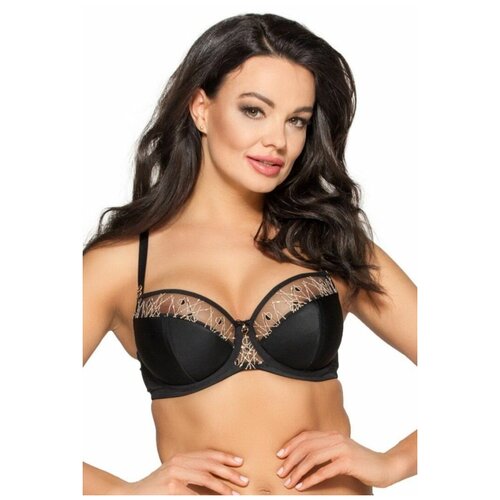 фото Бюстгальтер на косточках с вышивкой люрексом (черный / 85c) ava