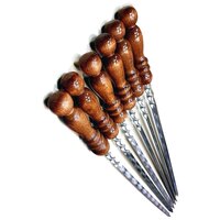 Шампур с деревянной ручкой "Лучезар" (произв. Россия) 63 см 6 шт