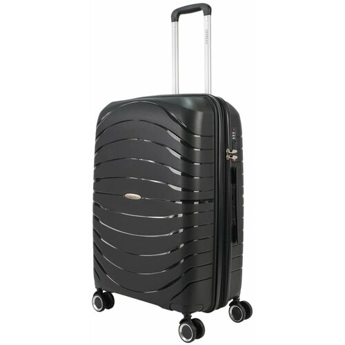 Чемодан Impreza Meridian, 93 л, размер M+, черный чемодан sweetbags полипропилен увеличение объема износостойкий водонепроницаемый 80 л размер m розовый