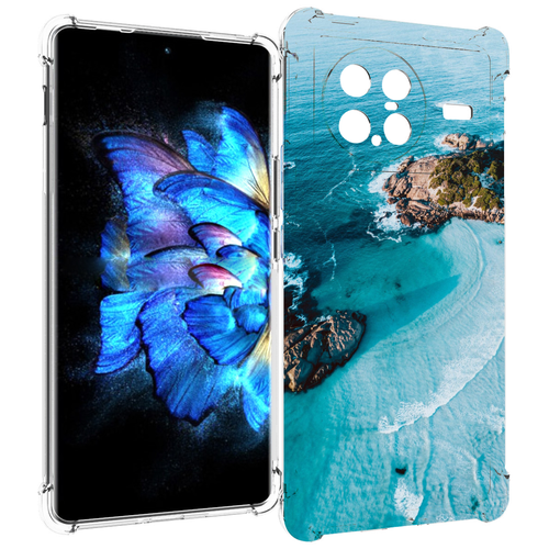 Чехол MyPads красивый голубой залив для Vivo X Note 5G задняя-панель-накладка-бампер