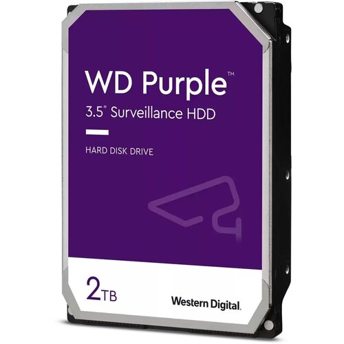 Жесткий диск WD SATA-III 2TB WD23PURZ Surveillance Purple (5400rpm) 256Mb 3.5 жесткий диск sata 3 1tb wd purple 5400rpm cache 64mb