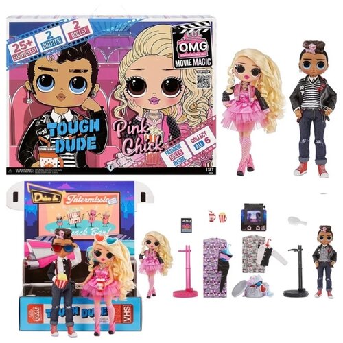 Игровой набор L.O.L. OMG Movie Magic Tough Dude и Pink Chick, 576501 разноцветный lol surprise dolls original lol omg dolls winter disco fashion shop girl play house toy dining tabletoys for girls