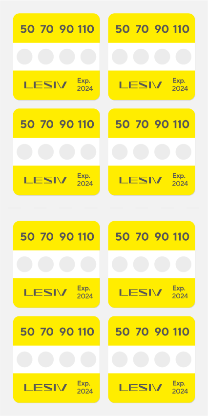 Термоиндикатор Lesiv L-Mark 4T - 50-70-90-110°C цвет - желтый 8 шт.