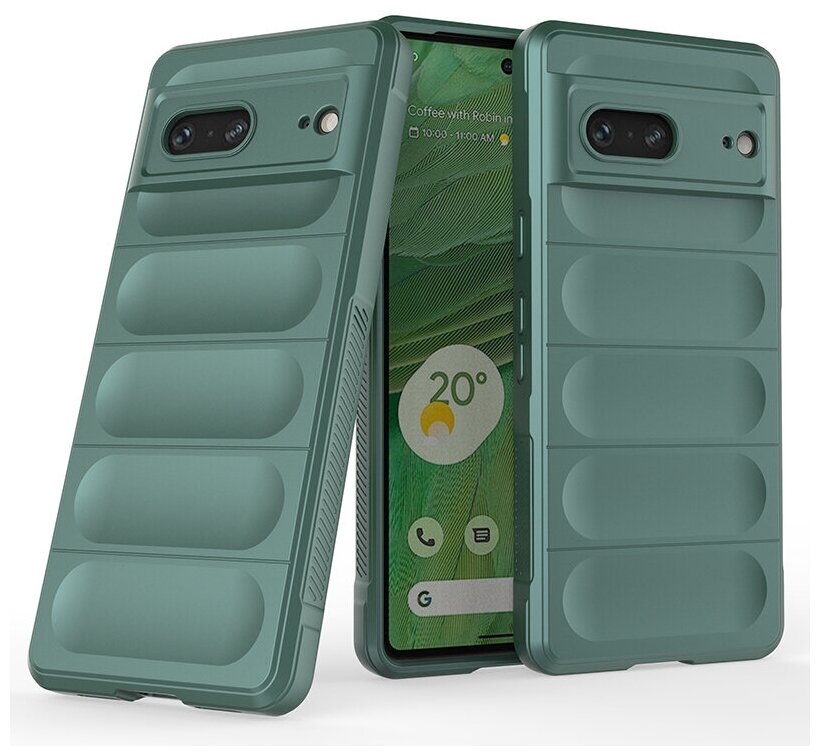 Противоударный чехол Flexible Case для Google Pixel 7 зеленый