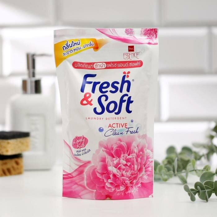 LION Гель для стирки Lion Fresh&Soft, "Сладкий поцелуй" 400 мл